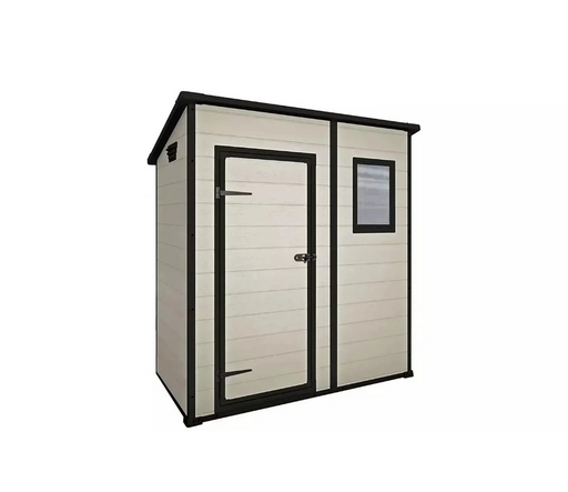Keter Gardenand Wood 6 x 4 Manor Plastic Pent Garden Storage Shed – Beige