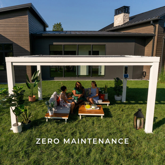 14x10 Windham Modern Steel Pergola With Sail Shade Soft Canopy