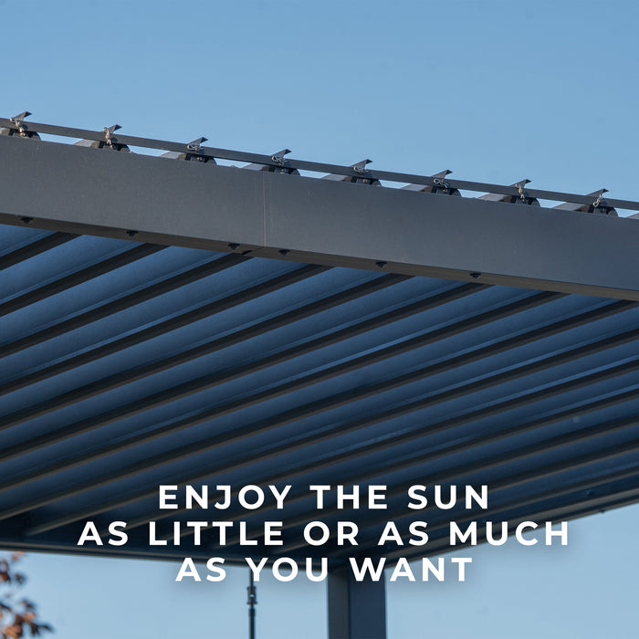 20x10 Sarasota Steel Louvered Pergola