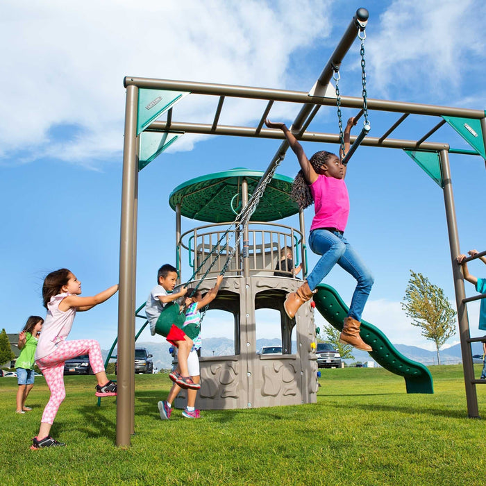 LIFETIME 90630 Products Adventure Tower Deluxe Swing Set, Green