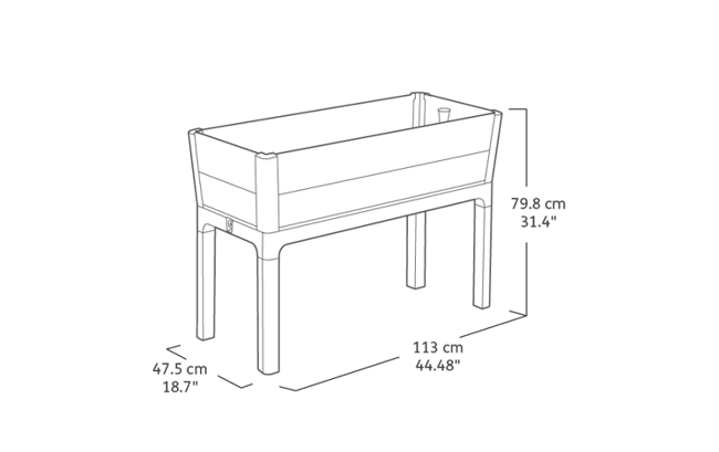 Keter Darwin 29 Gallon Raised Garden Bed - Graphite