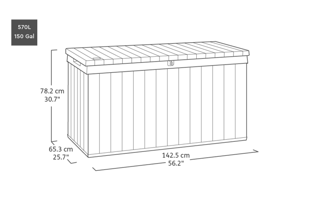 Keter Darwin 150 Gallon Deck Box - Graphite