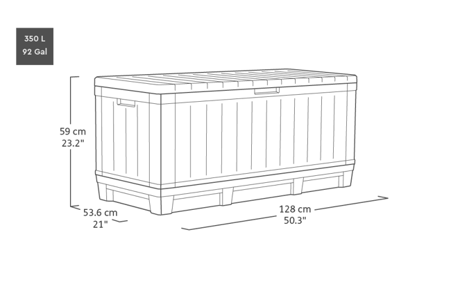 Keter Kentwood 350L Storage Box - Grey