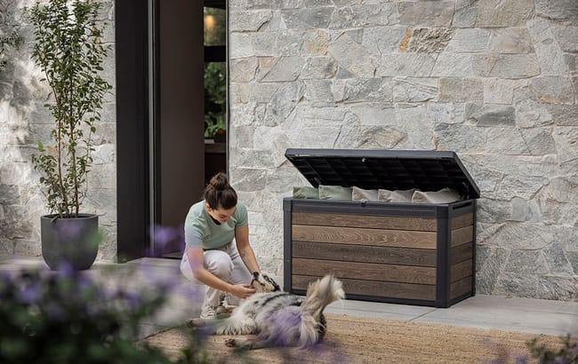 Keter Signature 100 Gallon Deck Box - Walnut Brown