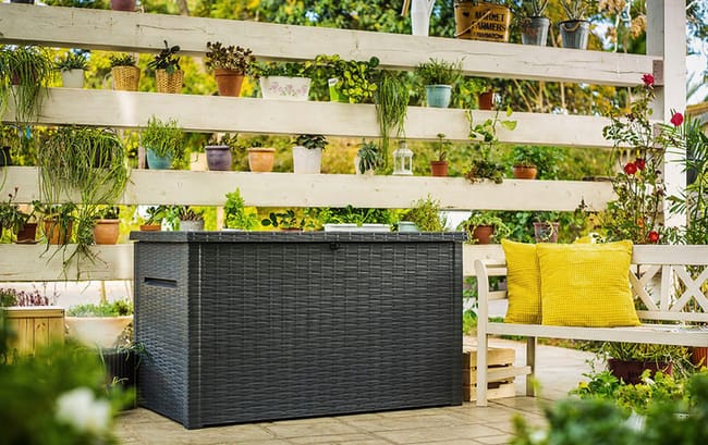 Keter Eden 265L Storage Bench - Grey