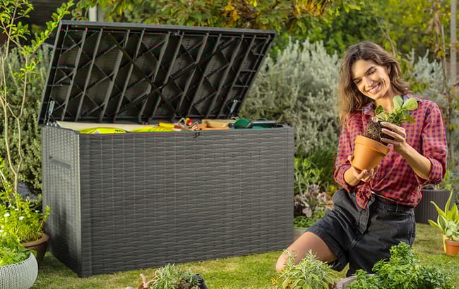Keter Eden 265L Storage Bench - Grey