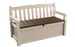 Keter Eden 265L Storage Bench - Beige Brown