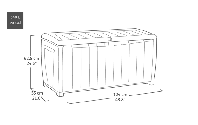 Keter Novel 90 Gallon Deck Box - Brown
