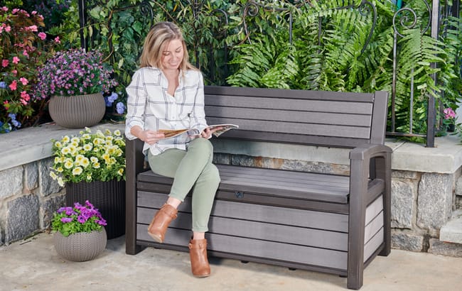 Keter Hudson 227L Storage Bench - Grey