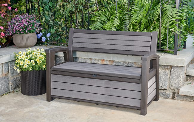 Keter Hudson 227L Storage Bench - Grey