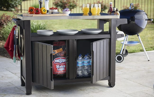 Keter Unity XL Outdoor Kitchen Cart with Storage - Brown