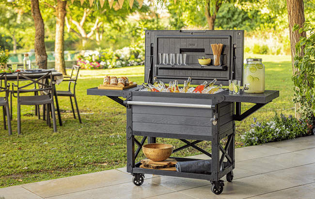 Keter Patio Cooler & Beverage Cart - Graphite