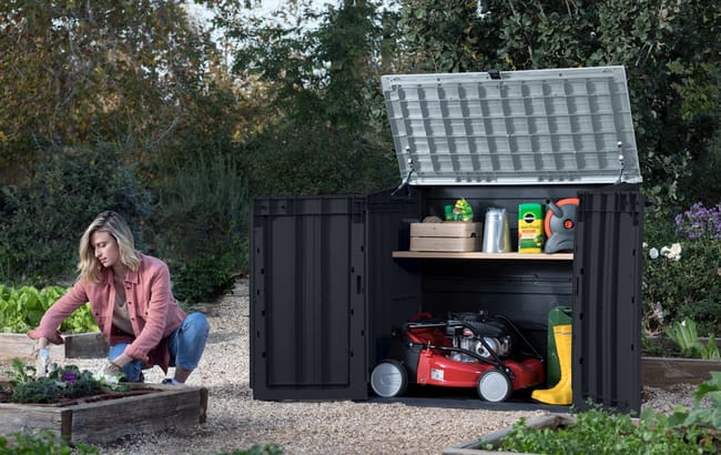 Keter Store It Out Nova 880L Storage Box (with pistons) - Dark Grey