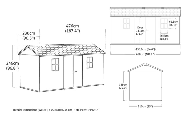 Keter Newton Plus 7.5x15 Storage Shed - Graphite