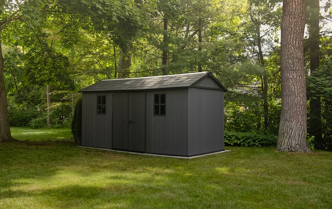 Keter Newton Plus 7.5x15 Storage Shed - Graphite