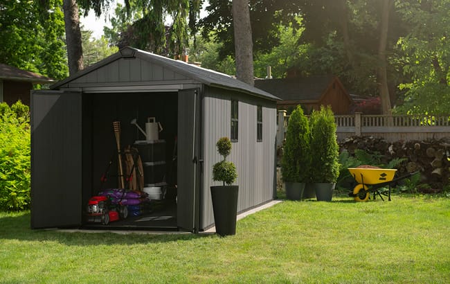 Keter Newton Plus 7.5x15 Storage Shed - Graphite