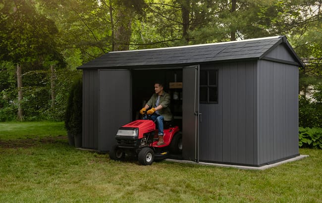 Keter Newton Plus 7.5x15 Storage Shed - Graphite