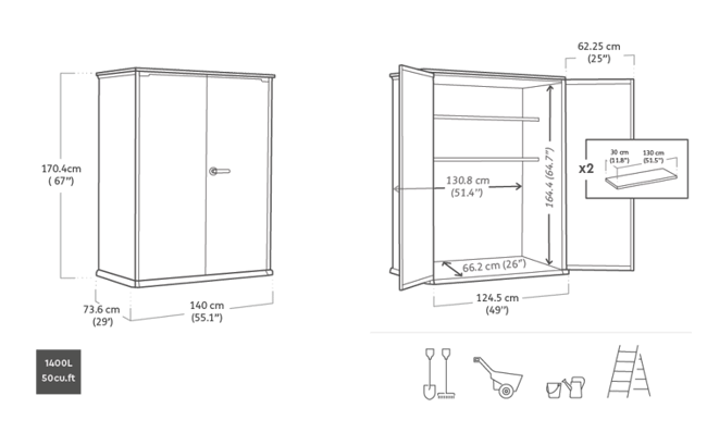 Keter Signature Vertical Storage Shed - Walnut Brown