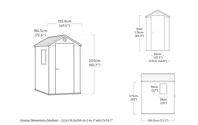Keter Darwin 4x6 Storage Shed - Graphite