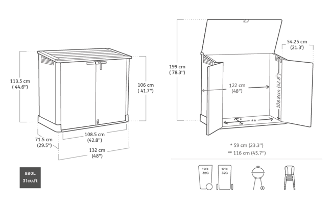 Keter Store It Out Nova 880L Storage Box - Grey