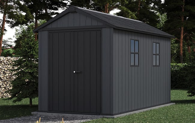 Keter Newton Plus 7.5x11 Storage Shed - Graphite