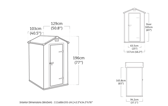 Keter Manor Shed 4x3ft - Grey