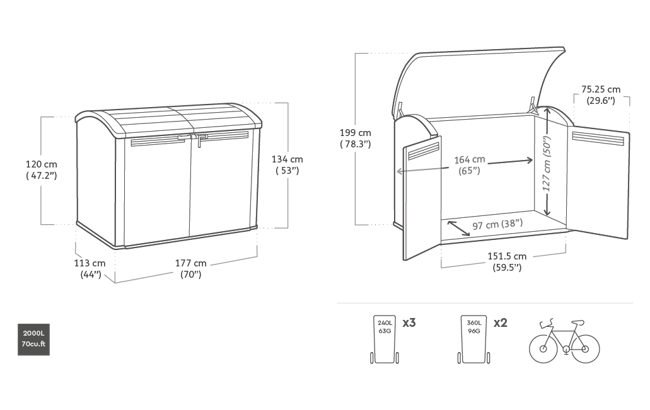 Keter Store It Out Ultra 2000L Storage Box - Brown