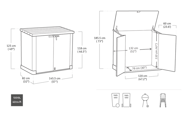 Keter Store It Out Max 1200L Storage Box - Dark Green
