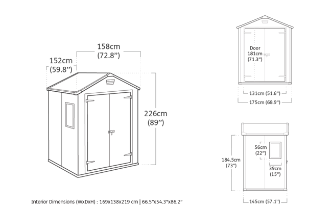 Keter Manor Shed 6x5ft - Grey