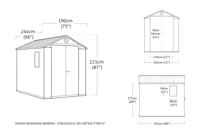 Keter Darwin 6x8 Storage Shed - Brown