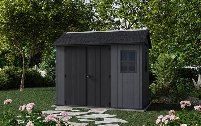 Keter Newton Plus 7.5x9 Storage Shed - Graphite
