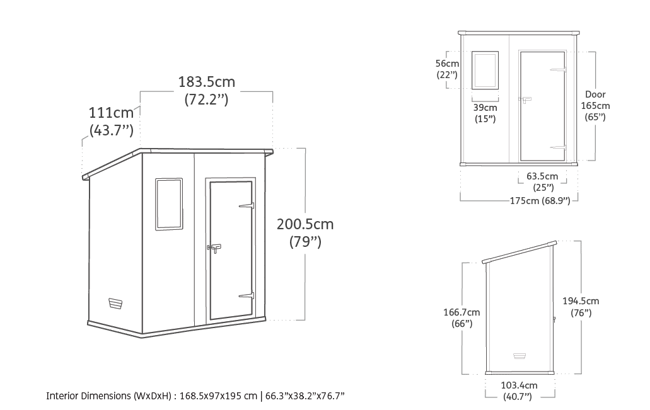 Keter Manor Pent Shed 6x4ft - Grey