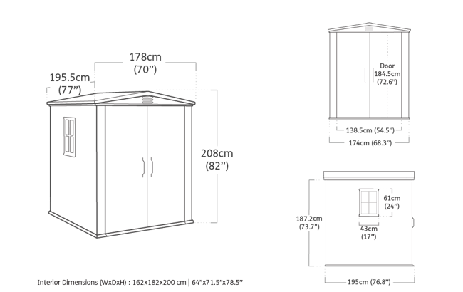 Keter Factor 6x6 Storage Shed - Brown