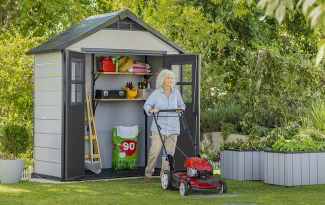 Keter Oakland Shed 7.5x4ft - Grey