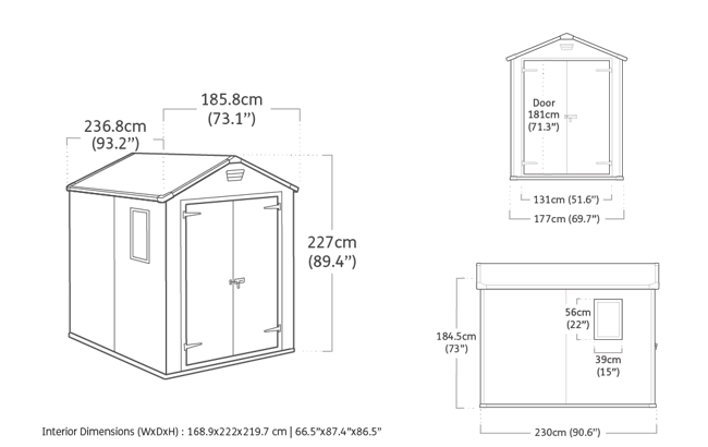 Keter Manor Shed 6x8ft - Grey