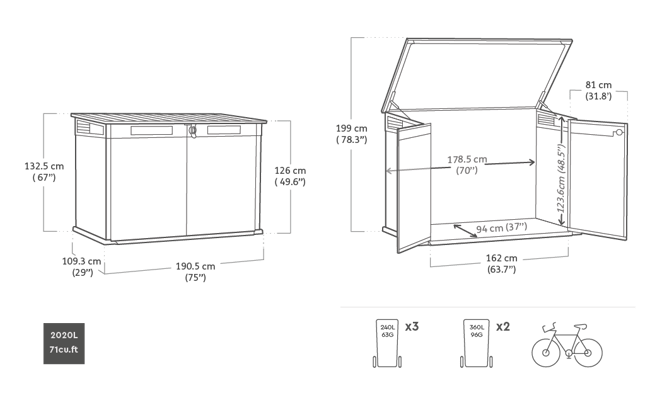 Keter Premier Jumbo Storage Shed - Grey