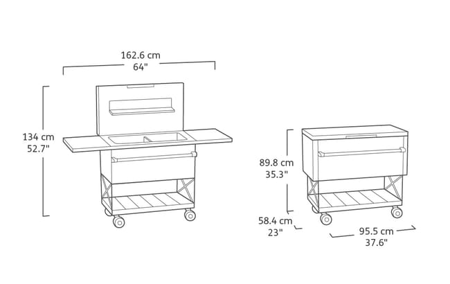 Keter Patio Cooler & Beverage Cart - Graphite