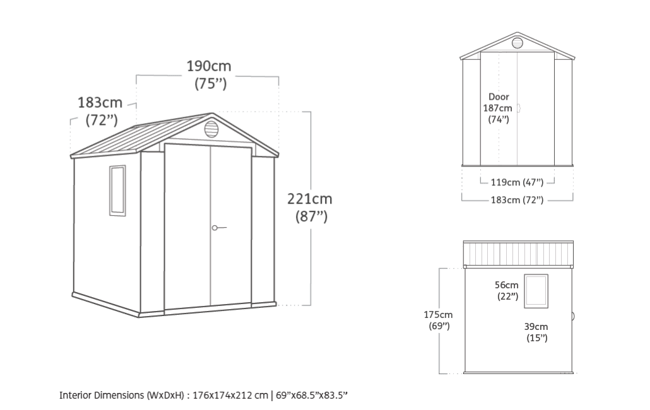 Keter Darwin 6x6 Storage Shed - Graphite