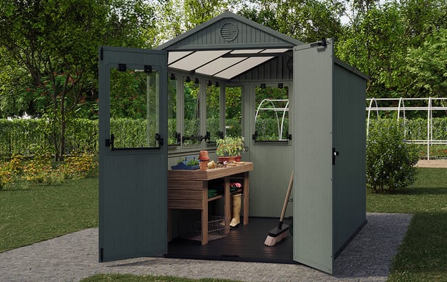 Keter Darwin Potting Shed 6x8ft - Green