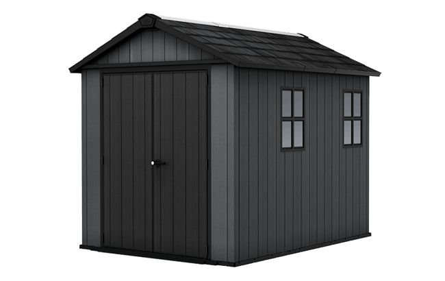 Keter Newton Plus 7.5x9 Storage Shed - Graphite