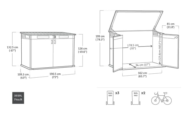 Keter Cortina Mega Storage Shed - Graphite