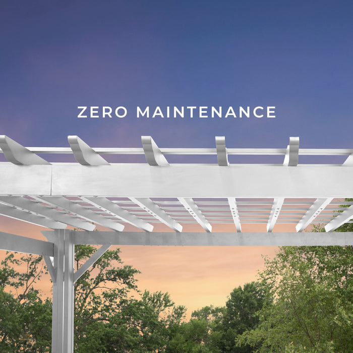 16x12 Hawthorne Traditional Steel Pergola With Sail Shade Soft Canopy