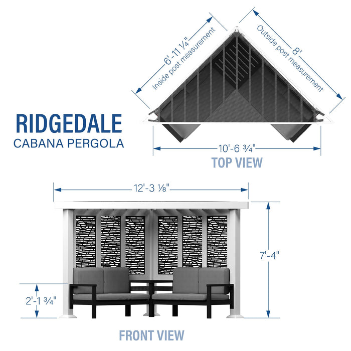 Ridgedale Modern Steel Corner Pergola with Conversational Seating