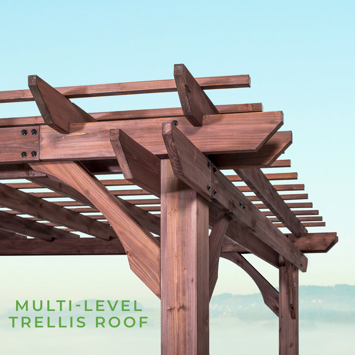 14x10 Somerville Pergola - Walnut Stain